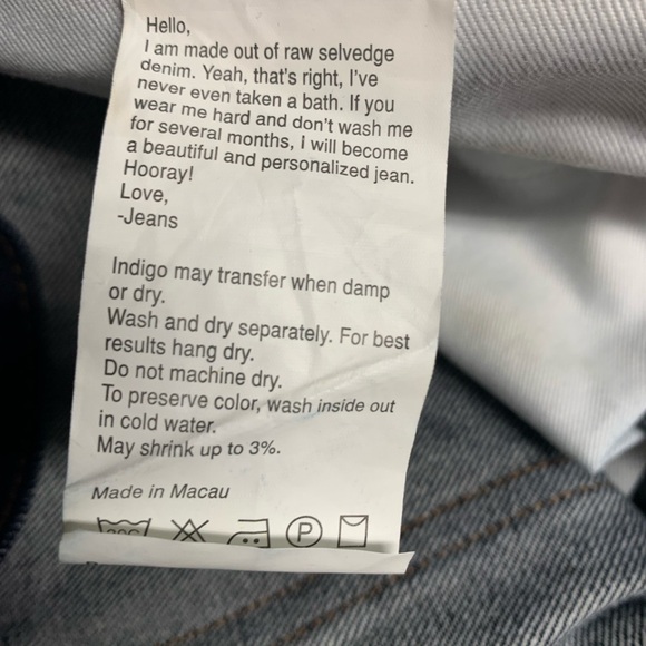 The Unbranded Brand UB201 Selvedge Tapered Button Fly Jeans Size 34 x 29 - Picture 5 of 8